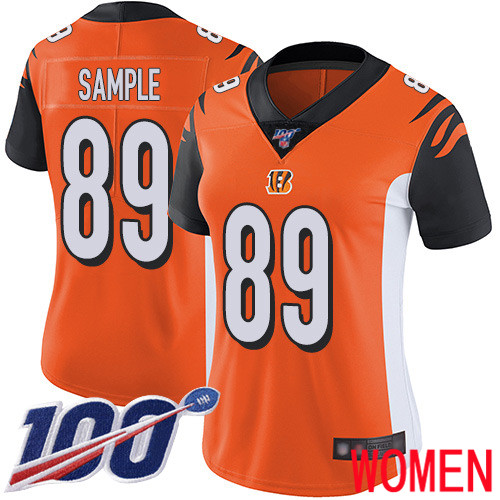 Cincinnati Bengals Limited Orange Women Drew Sample Alternate Jersey NFL Footballl 89 100th Season Vapor Untouchable